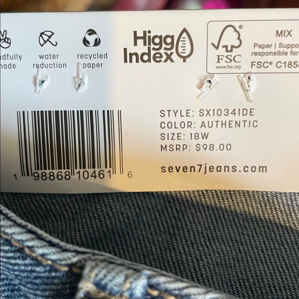 Seven7 Women's Blue loose straight Jeans size 18w brand new with tag - Picture 7 of 7